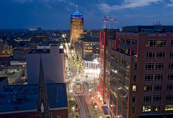 Downtown Allentown at night
